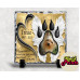  Pet Paw Print Memorial Slate (gold foil)  - 20cm x 20cm - Glossy Finish 