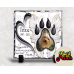  Pet Paw Print Memorial Slate (white)  - 20cm x 20cm - Glossy Finish 