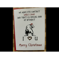 1 Doggy Christmas cards assorted dogs  dog card Number 11 eye contact while I poo.