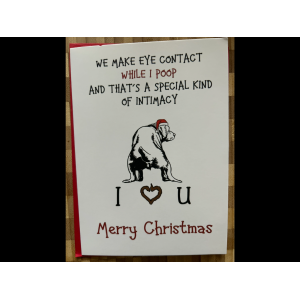 1 Doggy Christmas cards assorted dogs  dog card Number 11 eye contact while I poo.