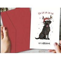 1 Doggy Christmas card FA LA LA LABRADOR 