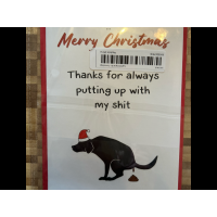 1 Doggy Christmas cards assorted doggy cards:  Number 14 thanks for putting up with. 