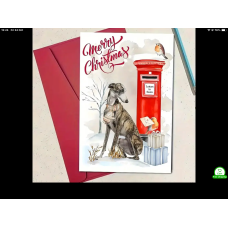 Merry Christmas greyhound letterbox